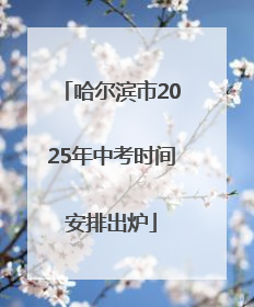 哈尔滨市2025年中考时间安排出炉