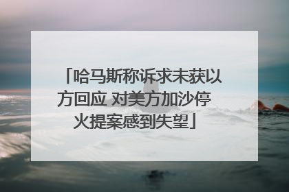 哈马斯称诉求未获以方回应 对美方加沙停火提案感到失望