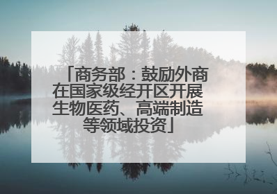 商务部：鼓励外商在国家级经开区开展生物医药、高端制造等领域投资