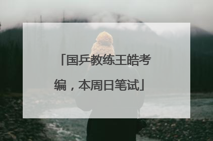 国乒教练王皓考编，本周日笔试