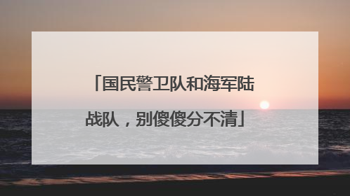 国民警卫队和海军陆战队，别傻傻分不清