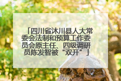四川省沐川县人大常委会法制和预算工作委员会原主任、四级调研员陈发智被“双开”
