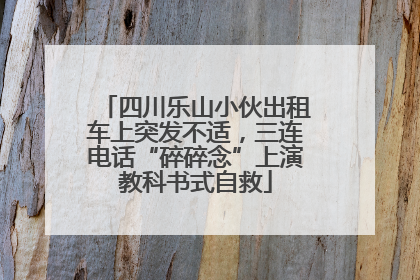 四川乐山小伙出租车上突发不适，三连电话“碎碎念”上演教科书式自救