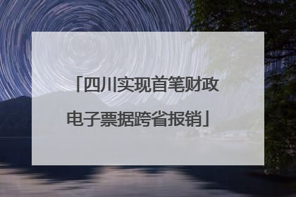 四川实现首笔财政电子票据跨省报销