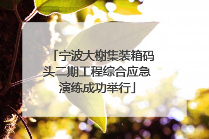 宁波大榭集装箱码头二期工程综合应急演练成功举行