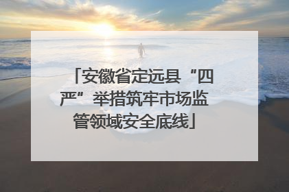 安徽省定远县“四严”举措筑牢市场监管领域安全底线