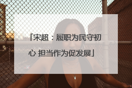 宋超：履职为民守初心 担当作为促发展