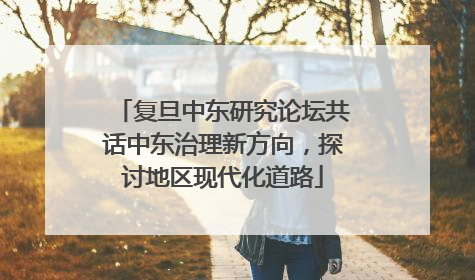 复旦中东研究论坛共话中东治理新方向，探讨地区现代化道路
