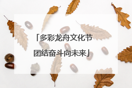 多彩龙舟文化节 团结奋斗向未来