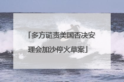 多方谴责美国否决安理会加沙停火草案