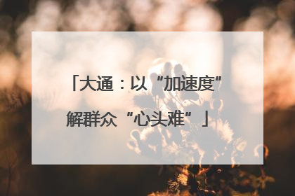 大通：以“加速度”解群众“心头难”