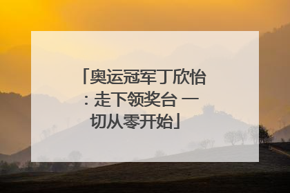 奥运冠军丁欣怡：走下领奖台 一切从零开始