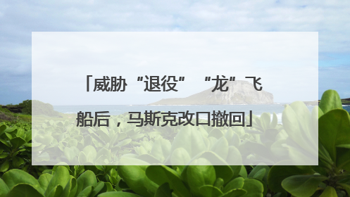 威胁“退役”“龙”飞船后，马斯克改口撤回