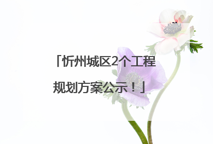 忻州城区2个工程规划方案公示！