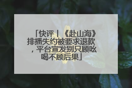 快评丨《赴山海》排播失约被要求退款，平台宣发别只顾吆喝不顾后果