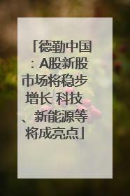 德勤中国：A股新股市场将稳步增长 科技、新能源等将成亮点