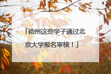 德州这些学子通过北京大学报名审核！