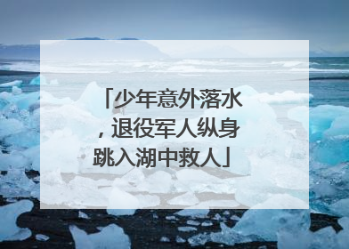 少年意外落水，退役军人纵身跳入湖中救人