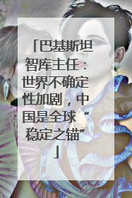 巴基斯坦智库主任：世界不确定性加剧，中国是全球“稳定之锚”