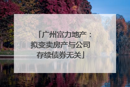 广州富力地产：拟变卖房产与公司存续债券无关