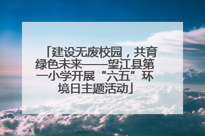 建设无废校园，共育绿色未来——望江县第一小学开展“六五”环境日主题活动