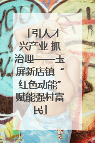 引人才 兴产业 抓治理——玉屏新店镇“红色动能”赋能强村富民