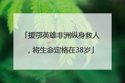援鄂英雄非洲纵身救人，将生命定格在38岁