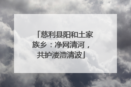 慈利县阳和土家族乡：净网清河，共护溇澧清波
