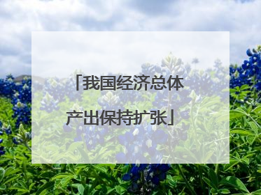 我国经济总体产出保持扩张