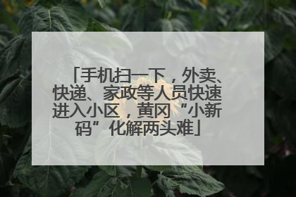 手机扫一下，外卖、快递、家政等人员快速进入小区，黄冈“小新码”化解两头难