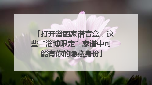 打开淄图家谱盲盒，这些“淄博限定”家谱中可能有你的隐藏身份