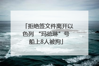 拒绝签文件离开以色列 “玛德琳”号船上8人被拘