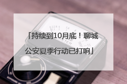 持续到10月底！聊城公安夏季行动已打响