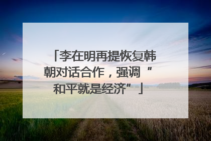 李在明再提恢复韩朝对话合作，强调“和平就是经济”