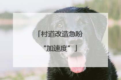 村道改造急盼“加速度”