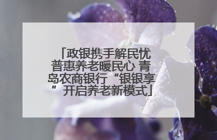 政银携手解民忧 普惠养老暖民心 青岛农商银行“银银享”开启养老新模式