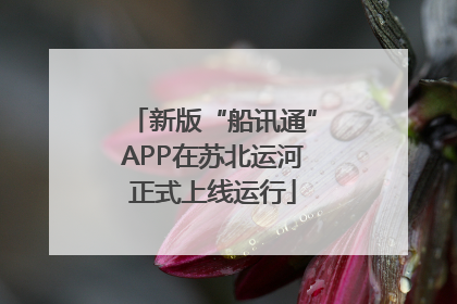 新版“船讯通”APP在苏北运河正式上线运行