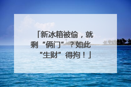 新冰箱被偷，就剩“俩门”？如此“生财”得拘！