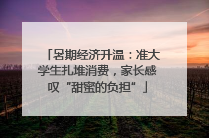 暑期经济升温：准大学生扎堆消费，家长感叹“甜蜜的负担”