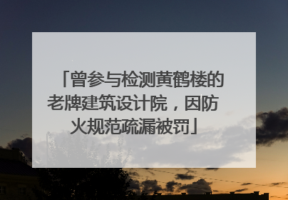 曾参与检测黄鹤楼的老牌建筑设计院，因防火规范疏漏被罚