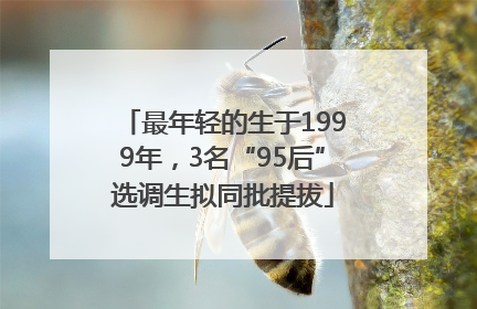 最年轻的生于1999年，3名“95后”选调生拟同批提拔
