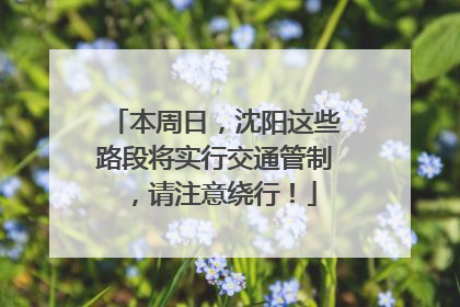 本周日，沈阳这些路段将实行交通管制，请注意绕行！