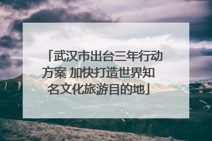 武汉市出台三年行动方案 加快打造世界知名文化旅游目的地