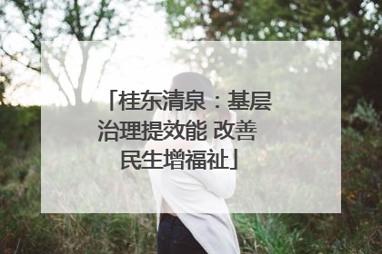 桂东清泉：基层治理提效能 改善民生增福祉