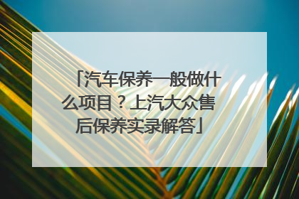 汽车保养一般做什么项目？上汽大众售后保养实录解答