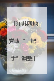 江苏四地党政“一把手”调整