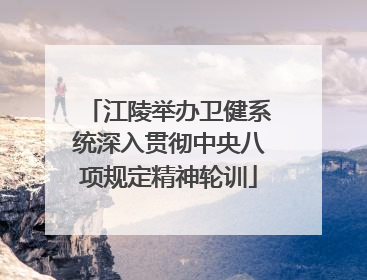 江陵举办卫健系统深入贯彻中央八项规定精神轮训