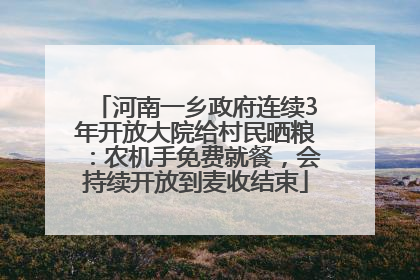 河南一乡政府连续3年开放大院给村民晒粮：农机手免费就餐，会持续开放到麦收结束