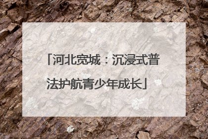 河北宽城：沉浸式普法护航青少年成长