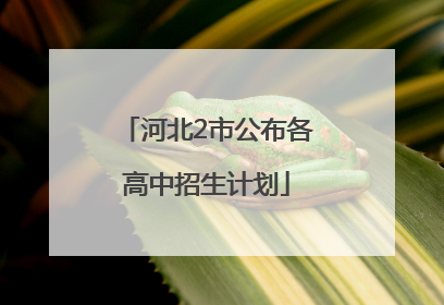 河北2市公布各高中招生计划